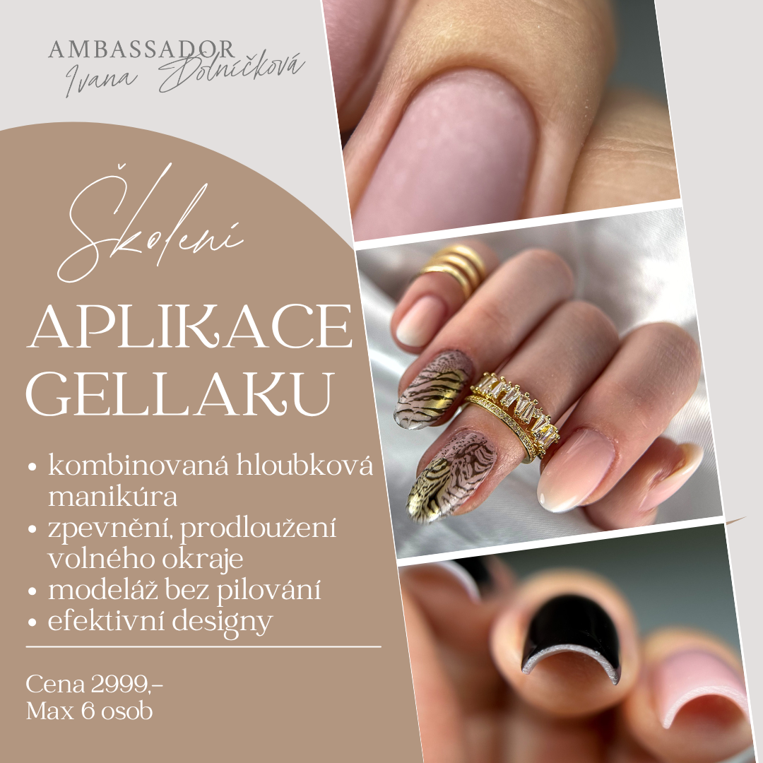 Plakát školení Aplikace gellaku